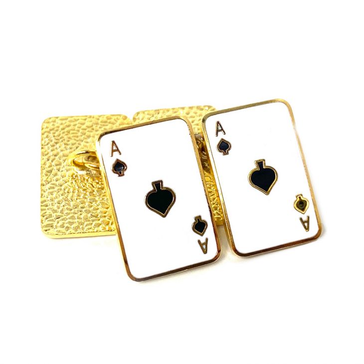 Casino Theme Jewelry: Playing Card Cuff Links, Ace/Ace Pair main image
